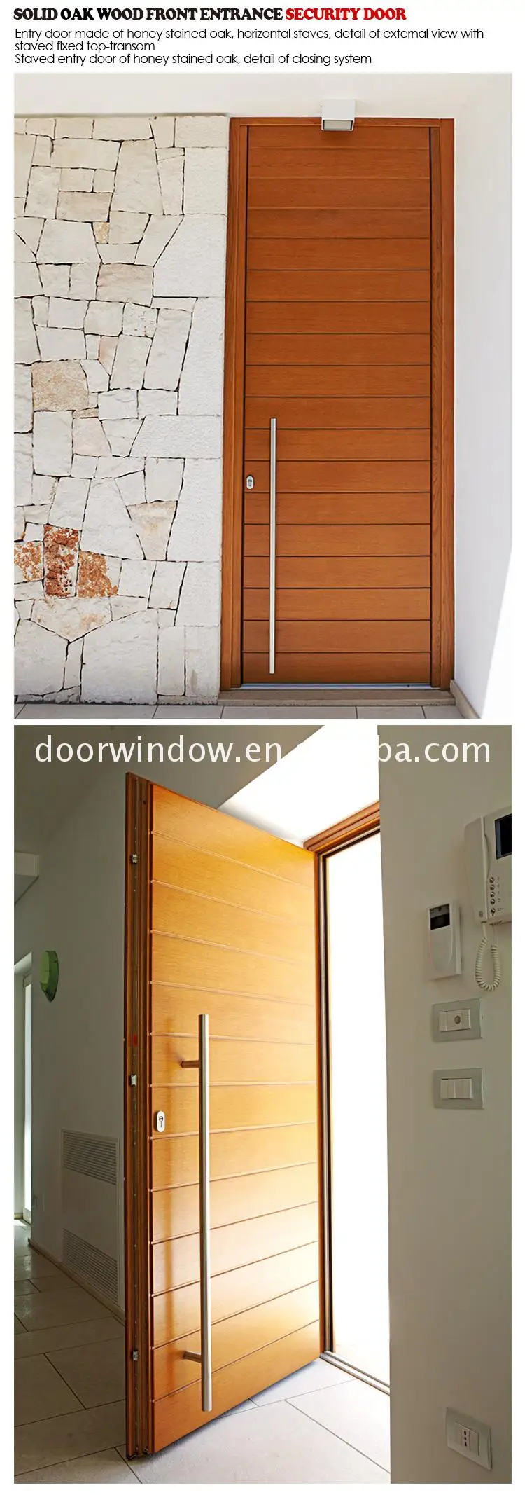 Factory direct selling standard wood door sizes soundproof french doors solid frame