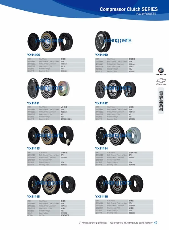 Auto Air Conditioning V5 Compressor Clutch for Chevrolet 96408442