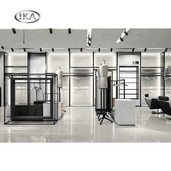 Modern Men Clothing Shop Displays Retail Slatwall Clothes Rack And Metal Gondola With Shelf Modern Men Clothing Shop Displays Retail Slatwall Clothes Rack And Metal Gondola With Shelf