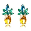 fashion zinc alloy statement rhinestone pineapple stud earring