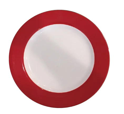 White Melamine Plate With Red Trim Plates Double White Melamine Plate With Red Trim