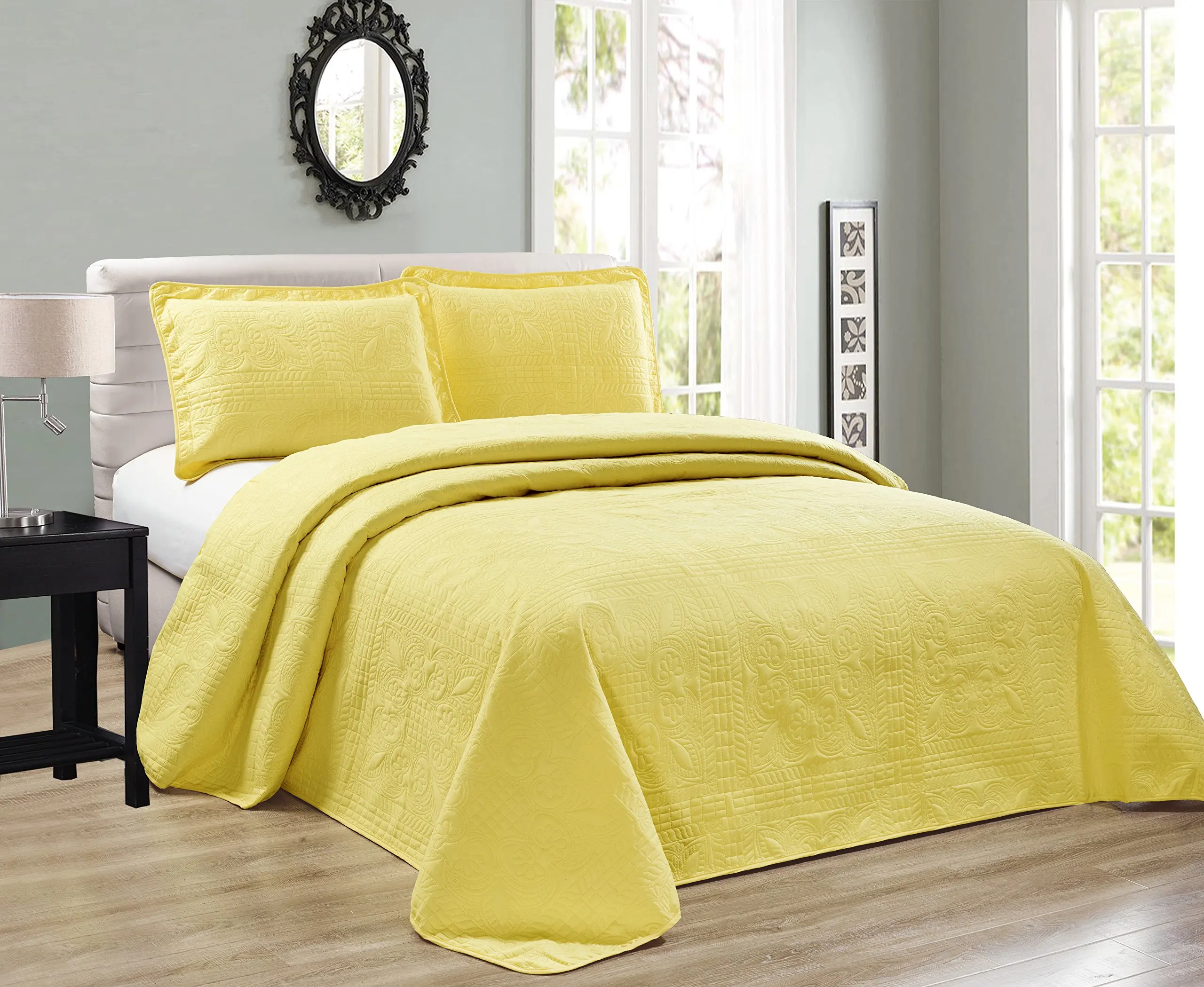 Buy 7 Piece Yellow Floral Queen Size Comforter Set ...