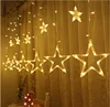 12 Stars Curtain Lights 138 LEDs Window String Lights for Wedding Christmas Holiday Party Home Decoration