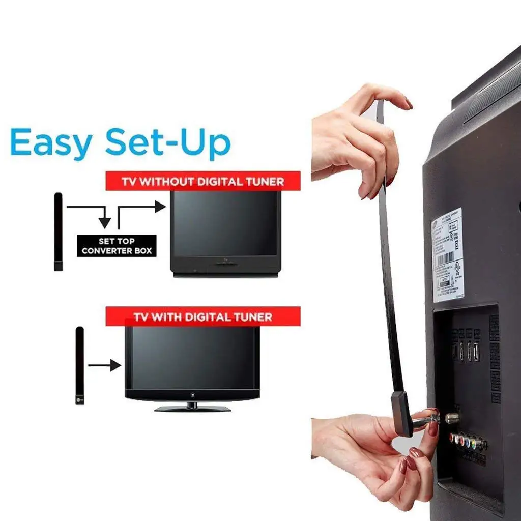 FidgetFidget Antenna TV Accessory Clear TV Key HDTV FREE TV Digital Indoor Ditch Cable On TV