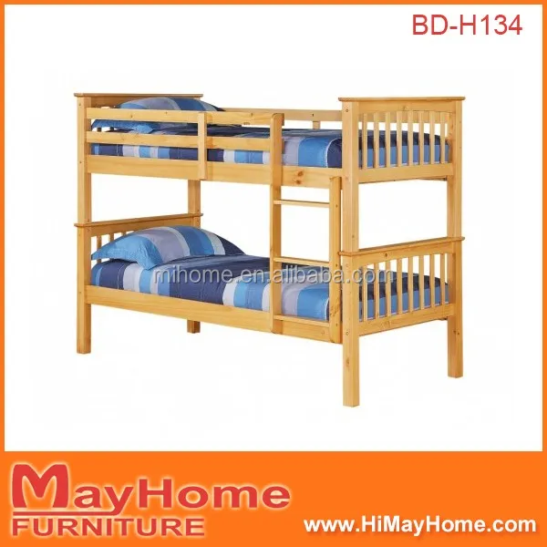 Latest Elegant King Single Size Children Wooden Double Decker Bed Kids Bunk