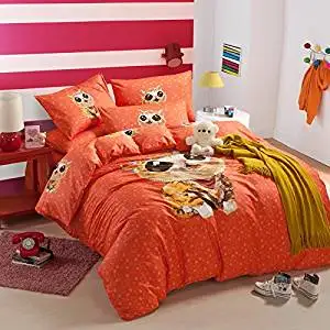 Buy Cute Kitty Orange Bedding Duvet Cover Set Cartoon Bedding Kids