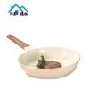 Kitchen quality wok burner with lid marble coated non-stick frying pan