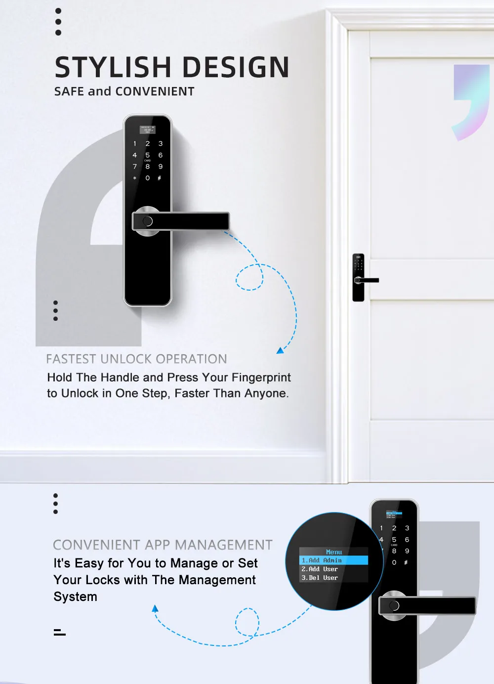 Smart Home Airbnb Door Lock Residence Tuya Smart Fingerprint Passcode