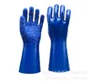 Blue PVC particle impregnated gloves, non-slip, wear-resistant and oil-resistant, 35cm