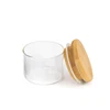 Custom Logo Borosilicate Glass Airtight Mini 2 OZ 3 OZ 4 Oz Small Candle Glass Storage Jar With Bamboo Cork Lid