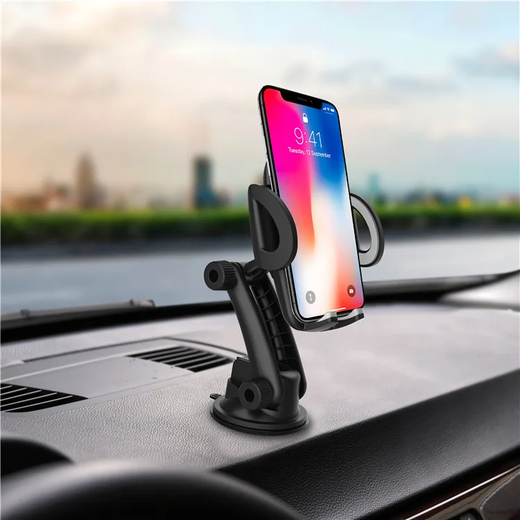 Car dashboard clamp mobile phone holder desk smartphone suction cup stand phone mount bracket holder for iphone for Apple