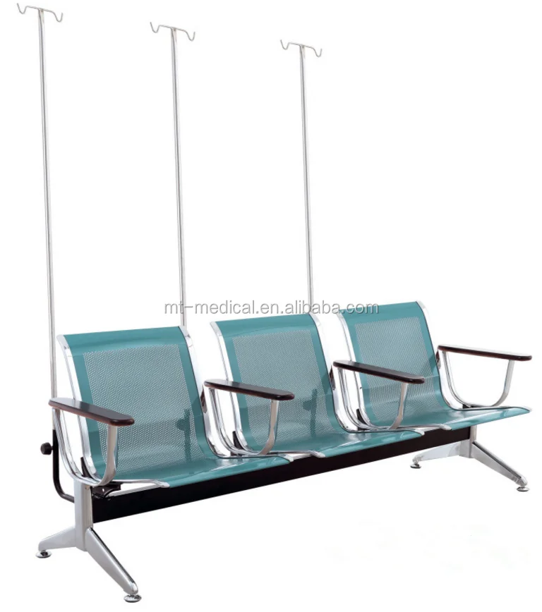 Public cheap steel hospital 3-seater infusion chair