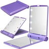 Portable Compact Pocket Hand Mirror Makeup Tool Nice Gift Fashion Women Makeup Mirror 8 LED Lights Lamps Cosmetic Folding