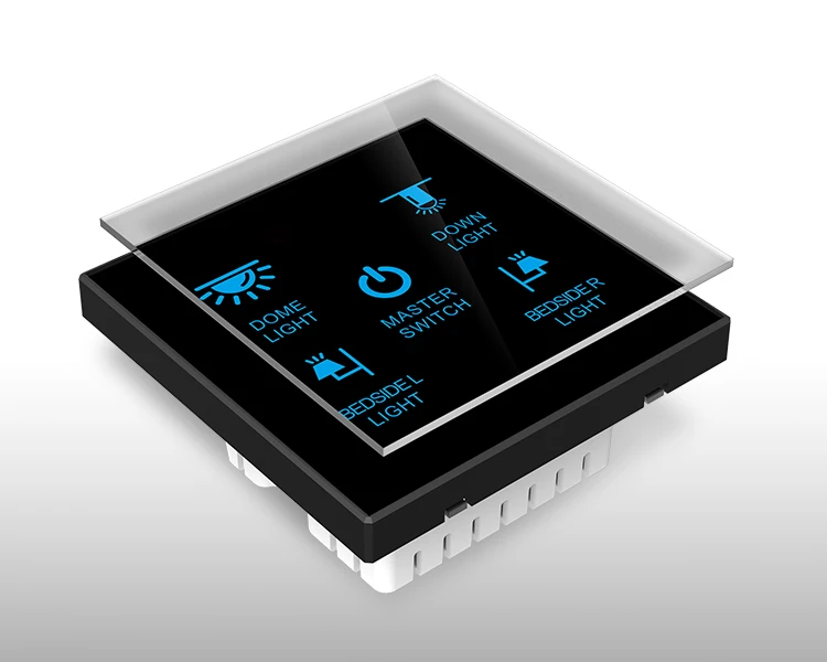 16 Gang High Sensitivity Led Back Light Rs485 Modbus Smart Hotel Touch
