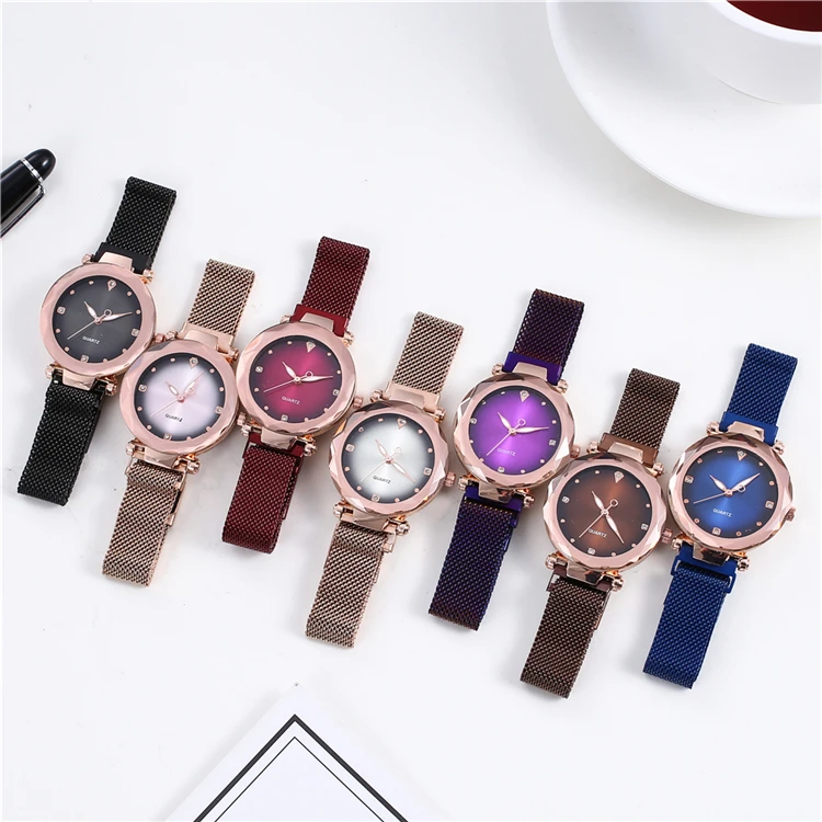New Design TW100 Top Luxury Women Watch Magnet Buckle Milan Mesh Strap Diamond Fancy Female Wristwatch