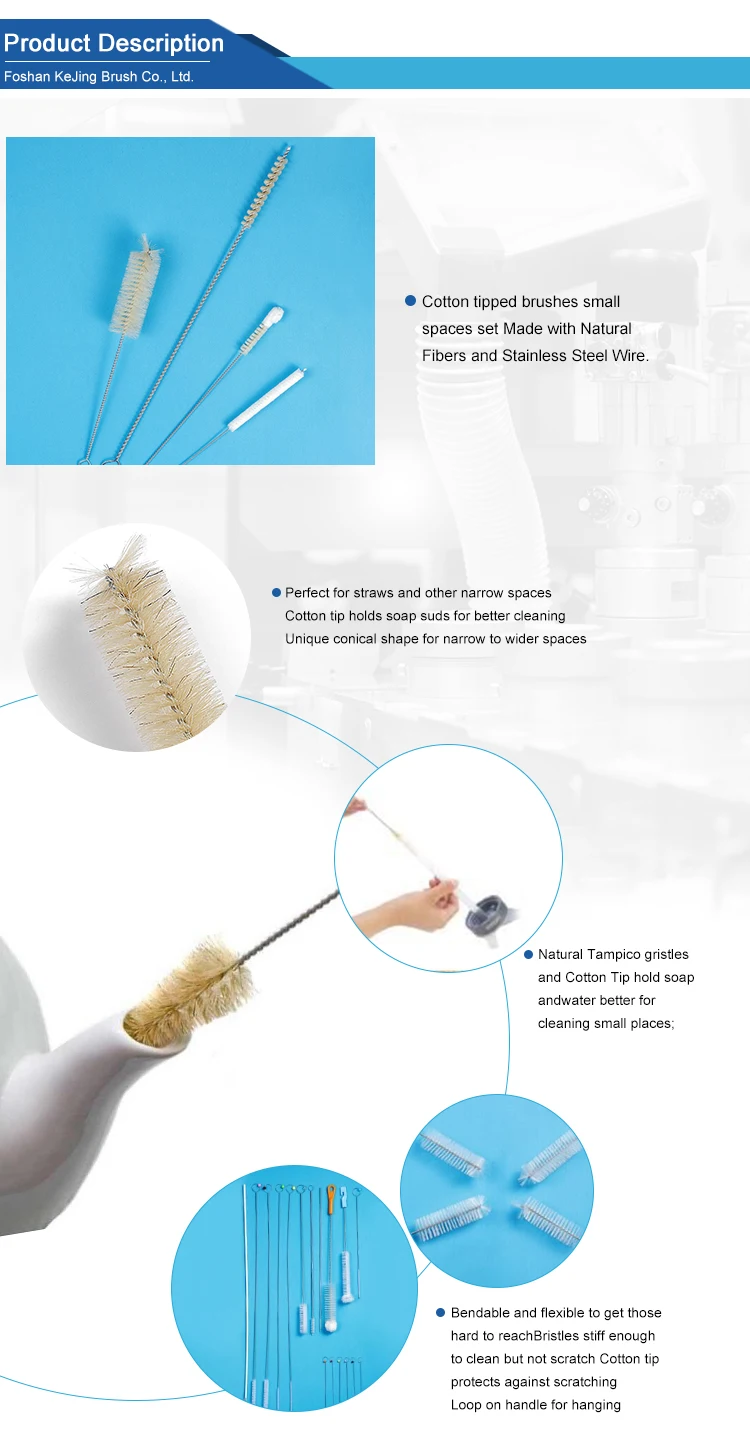 Healthy nylon plastic handle small straw tube clean brush/straw tube brushes/plastic handle straw brush/straw tube clean brush