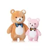 Factory Wholesale Pink Brown Teddy Bear With Bow Custom Soft Plush Bear