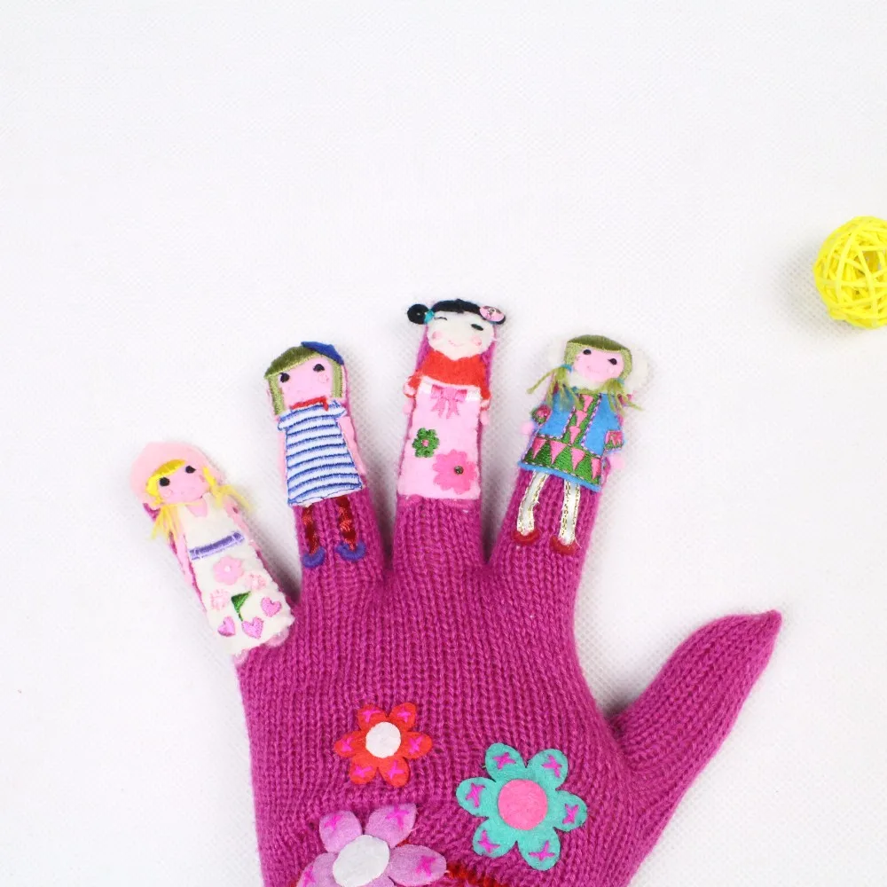 Lovely Custom Made Knitted Gloves Finger Puppet Kids Gloves Buy