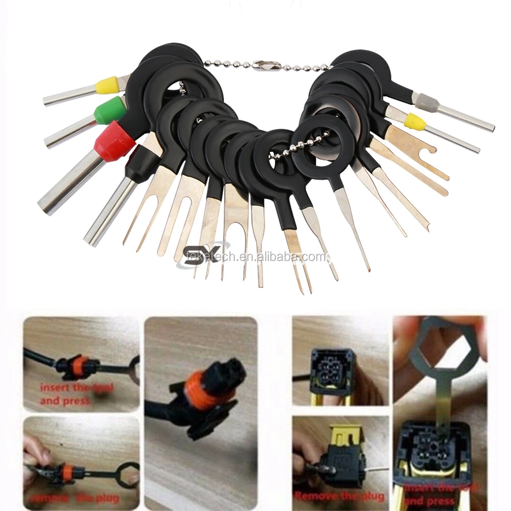 Details about   26Pcs Car Terminal Removal Tool Kit Wire connector Pin Release Puller Auto Kit 