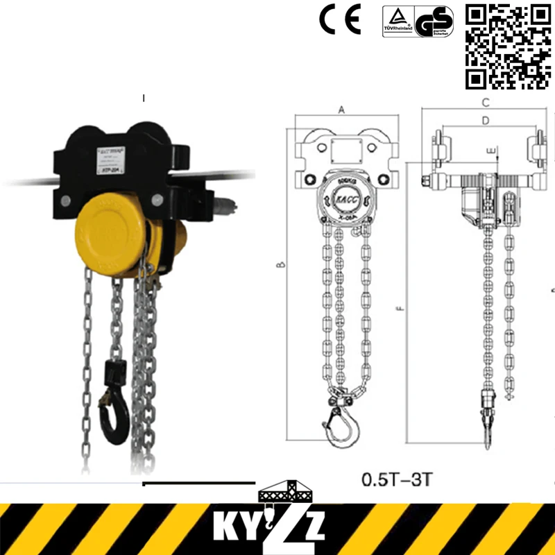 1 2 3 5 10 Ton Kito Vital Manual Chain Hoist,100kg 500kg Tbm Small Size