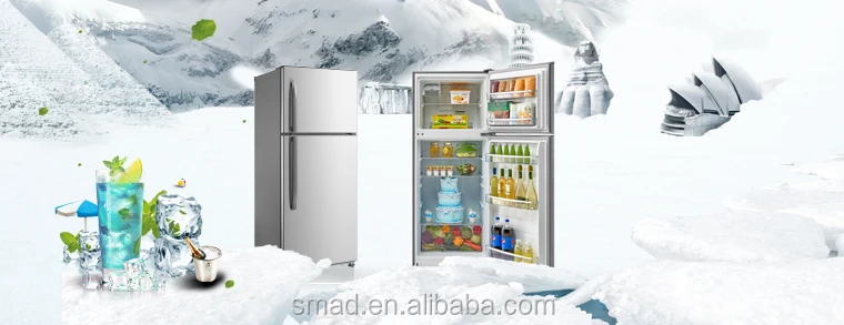 No Frost Stainless Steel Double Door Refrigerator And Freezer