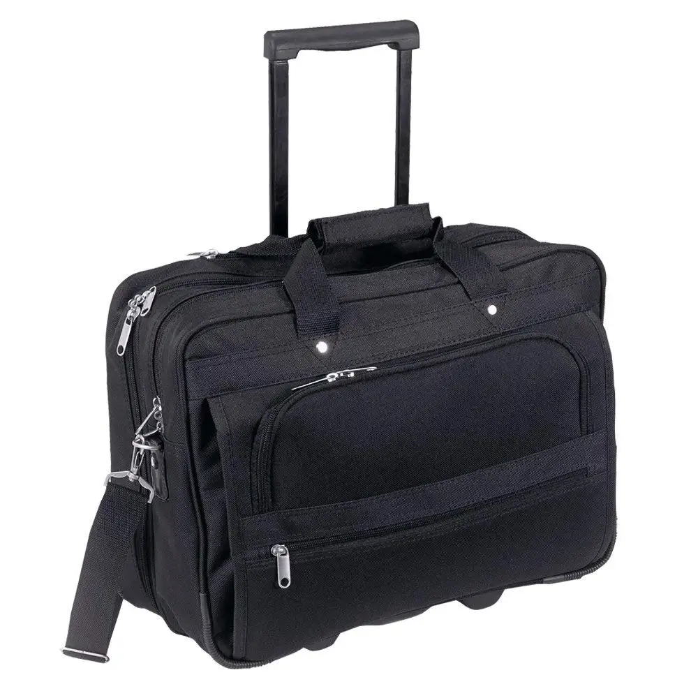 Buy Black Executive Business Laptop Unisex Trolley Bag with 4 Swivel ...