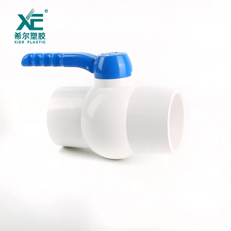 Factory price pvc compact ball valve with blue long handle