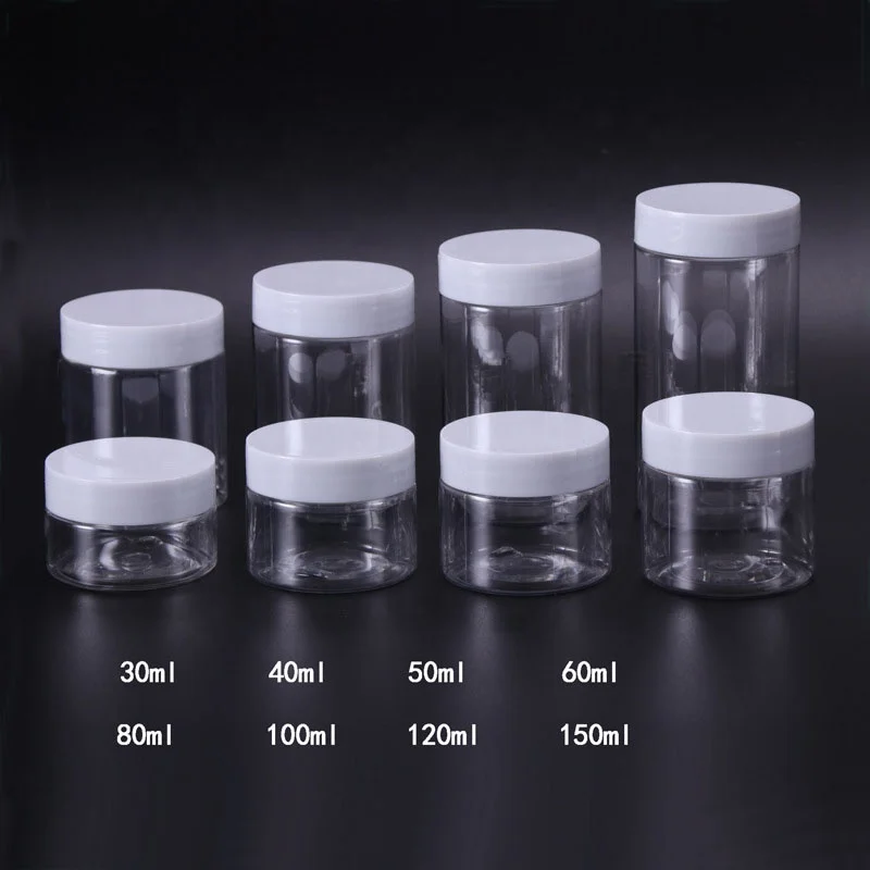 Small Clear Plastic Pet Cream Jar 30ml 40ml 50ml 60ml Cheap Food