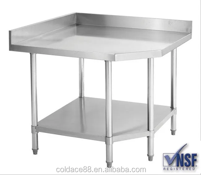 Corner Durable Kitchen Work Table With Backboard Buy Corner Durable