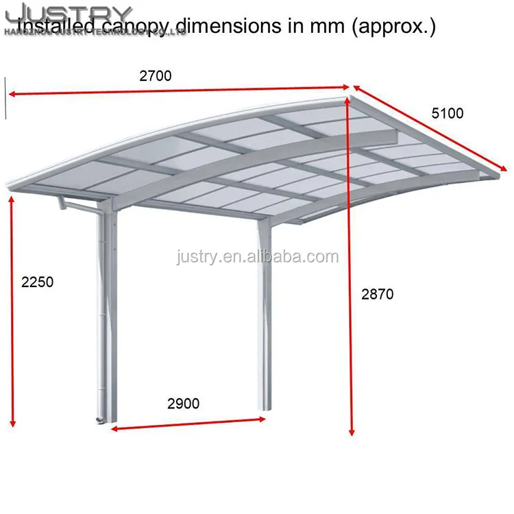 Single Slope Canopy Carport With Polycarbonate Roof Buy Carport