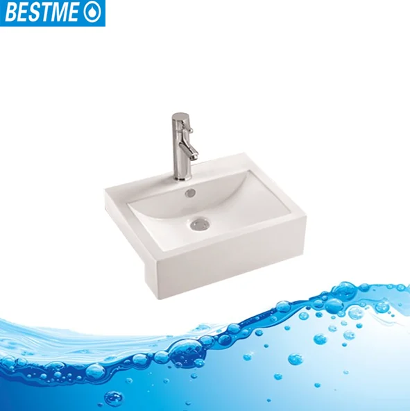 BESTME  hot sale ceramic rectangular counter top wash basin