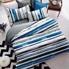 Best quality Home Textile queen striped 4 pcs cotton bedsheets reactive print bed sheet sets