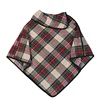 Monogram lady sweater plaid wool button tartan poncho