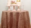 Blush/Rose Gold Geometric Sequin Tablecloth 120" Round, 132" Round Wedding Party Use Romantic