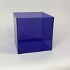 Transparent purple acrylic cube container square 5 sided plexiglass box