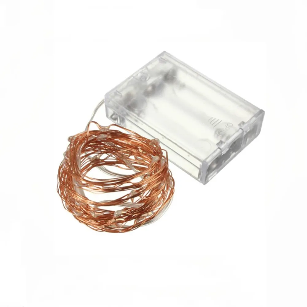 Free Shipping Warm White Copper Wire 10M AA Battery Operated Mini LED Fairy Lights Rice Christmas Decorate String Light