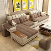 New model Functional PU Fabric recliner sofa headrest adjustment Corner couch Multimedia Function Home Sofa
