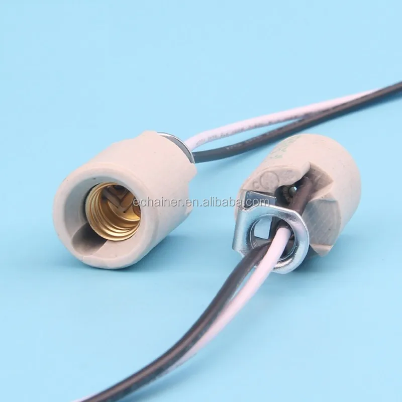 Approved E12 Ceramic Lamp Socket Base E12 Holder With Bracket Extension