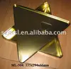 Triangular Tin Box in Metal Gold Color