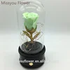 Wholesale light green color preserved roses flowers bluetooth music box bluetooth MP3 music loudspeaker