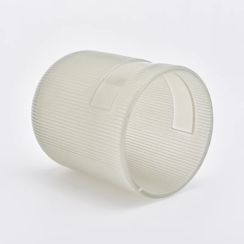 Cylinder customized striped candle vessel glass candle holder wedding centerpieces