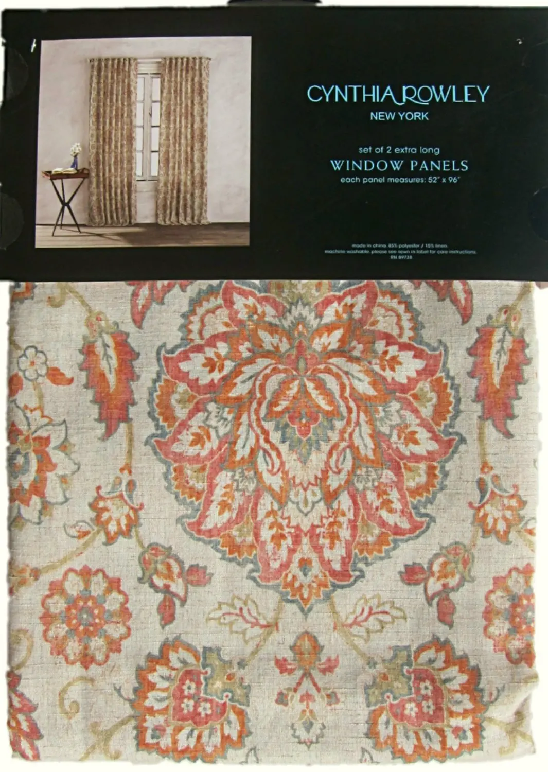 Buy Cynthia Rowley Floral Paisley Scrolls Window Panels Set Of 2