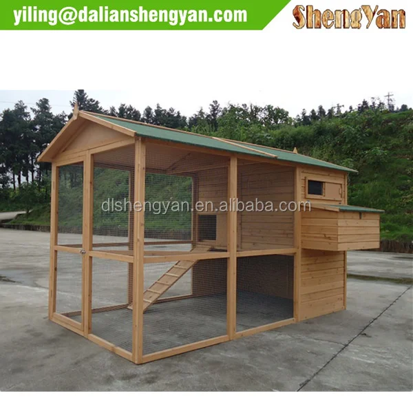 Enorme sólido madera pollo gallina jaula casa gallinero con Run y Nidal