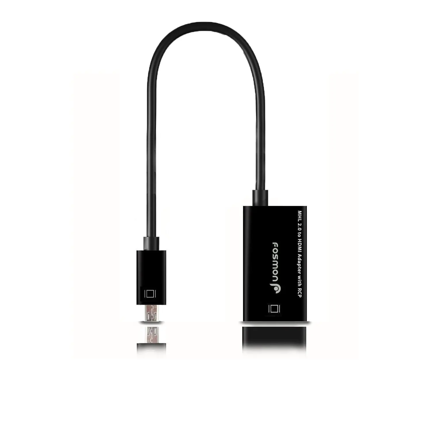 Fosmon MHL Micro USB to HDMI (Female-A) Adapter for Samsung Galaxy S4 IV - I9500 / S3 III - I9300 / Note 2 - N7100 (Black)