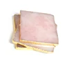 MuShang wholesale Quality bar accessories rose quartz bulk coasters, tea cup platter with plated rim