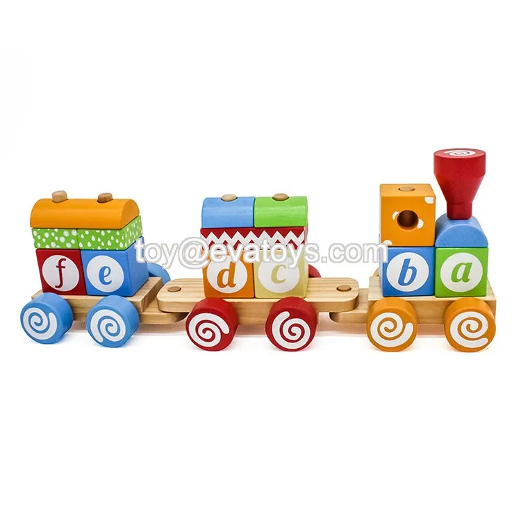 Wholesale Children Educational Wooden Block Train Toys With Abc W04a393