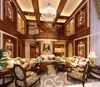 Classic Elegant 3d Rendering for American Style Villa Living Room Interior Design BF11-02293n