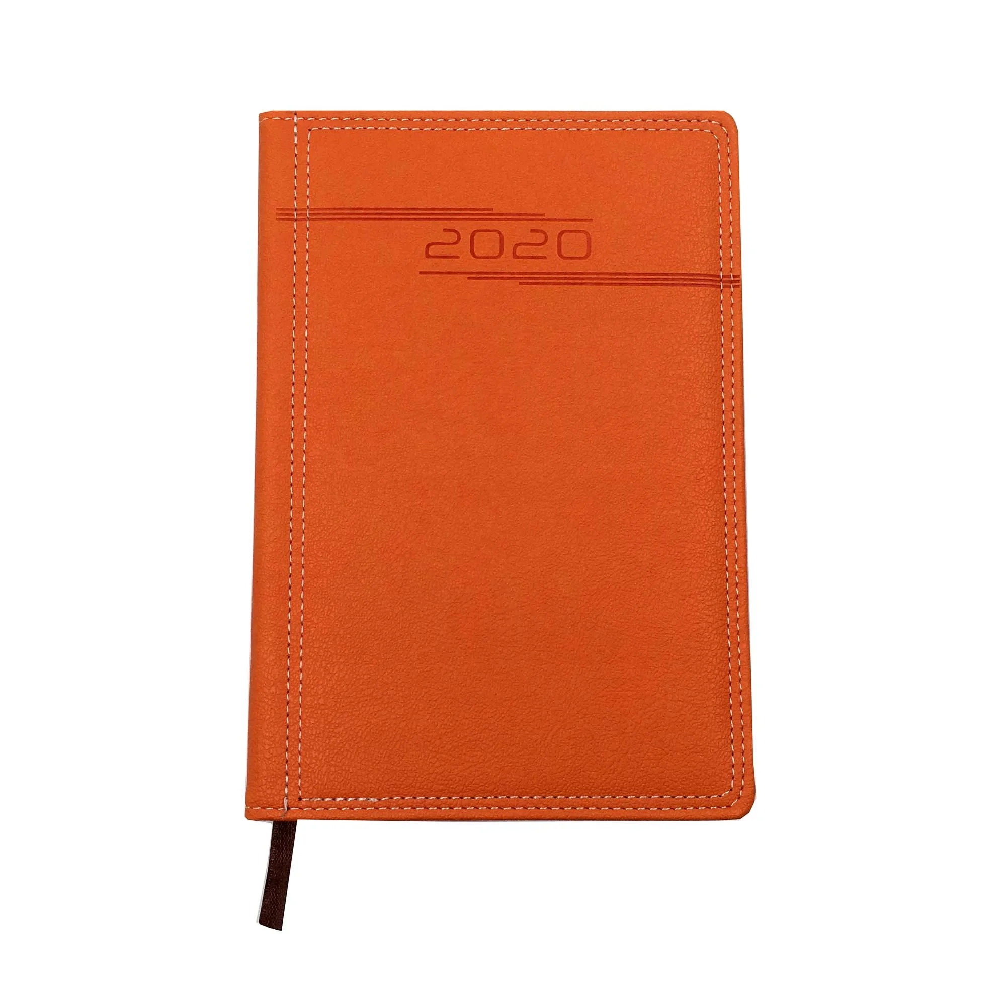 A5 Perfect Binding Custom Orange Pu Leather Hardcover Diary 2020 Calendars Notebooks Buy Diary