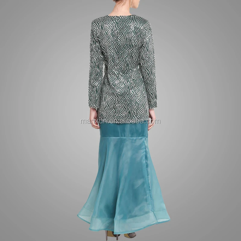 Stylish Model Baju  Kurung  Malaysia  Sequin Suit Abaya For 