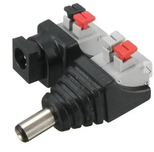 led Screwless Terminals DC 5.5x2.1mm Male Plug CCTV Power Connector,DC Power Male Connector